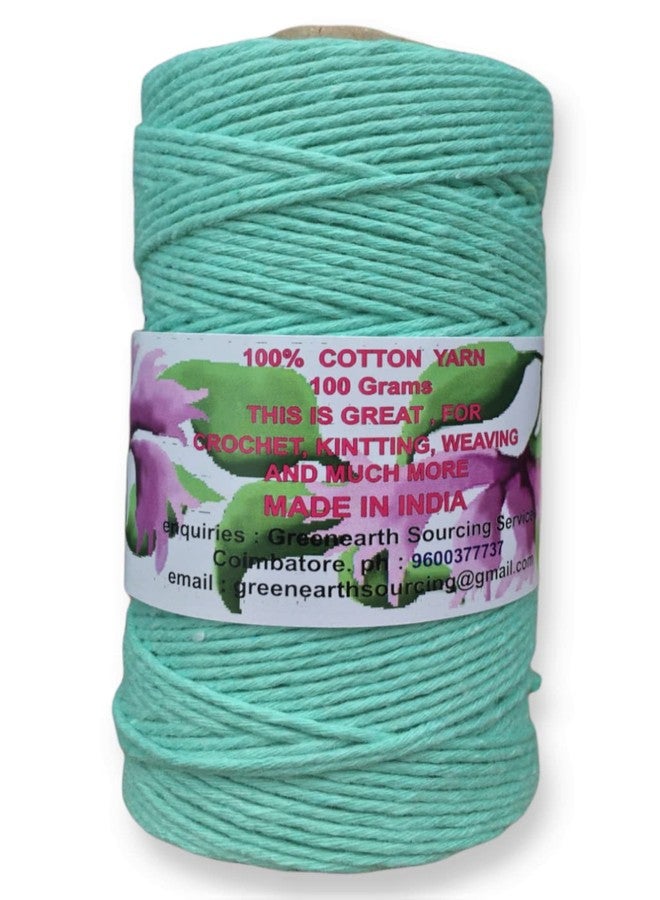 MARI - Recycled Cotton Crochet Yarn - Medium Thicker - Light Green - 100 Grams - 125 Metres. - Image 2